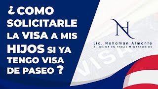 Como solicitarle la Visa a mis hijos si ya tengo visa de paseo [upl. by Reich]