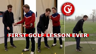 First GOLF LESSON ever  This guy NEVER hit a golf ball in his life [upl. by Gypsie833]