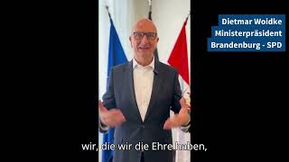 Videostatement  Dietmar Woidke Ministerpräsident von Brandenburg SPD zu Demokratiepolitik [upl. by Ximenes558]