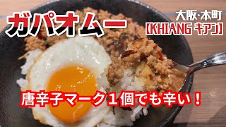 【大阪グルメ】大阪・本町【KHIANG キアン】 辛さに注意！ガパオムー [upl. by Kimmi785]