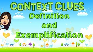 Context Clues Definition and Exemplification Clues  TeacherBethClassTV [upl. by Antonin]