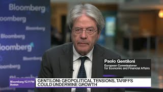 Gentiloni Geopolitical Tensions and Tariffs Could Undermine Economic Growth [upl. by Bidget637]