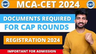 MCA CET Cap Rounds Process Documents Required  Documents Required for Mca Admissions 2024 [upl. by Henriha353]