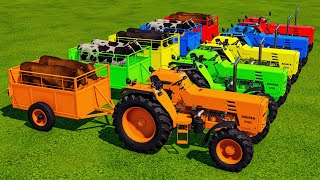 TRANSPORTING BULLS COLORED URSUS amp VALTRA TRACTORS WITH MAN TRUCKS  Farming Simulator 22 [upl. by Ibob]