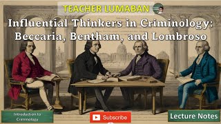 Influential Thinkers in Criminology Beccaria Bentham and Lombroso [upl. by Asusej557]