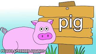 Los animales en inglés para niños Peques Aprenden Jugando Video para aprender inglés [upl. by Akessej]