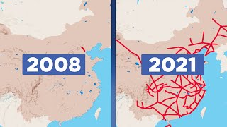 The Unstoppable Growth of Chinas HighSpeed Rail Network [upl. by Anilac309]