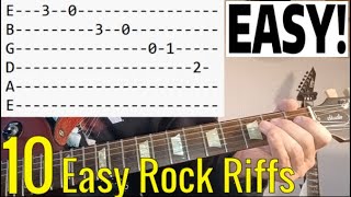 10 Easy Rock Riffs For Beginner Guitar Players  Guitar Lesson [upl. by Harley]