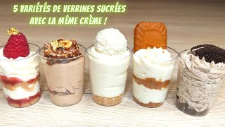 5 variétés de verrines sucrées avec la même crème ‼️😲 verrinessucrées [upl. by Ellatsyrc]