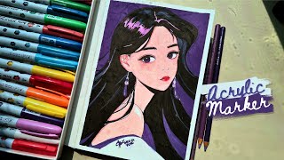 🎨 Practice drawing with me  Acrylic Markers  Arrtx Acrylic Markers 36 Colors [upl. by Segroeg]