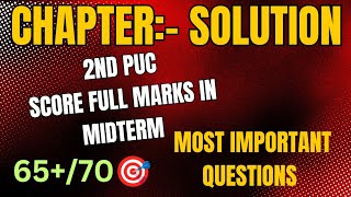 2nd puc chemistrymidterm examchapter solutions most important questions [upl. by Romine23]