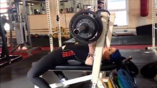 Female 55kg x11 60kg x1 Paused Bench Press [upl. by Chemarin]