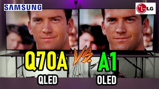 Samsung QLED Q70A vs LG OLED A1 Smart TVs 4K ¿Cuál es Mejor [upl. by Layor767]