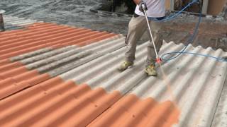 Applicazione a spruzzo Mapei Aquaflex Roof con pompa Airless TECNOVER mod TR15000T [upl. by Anatollo]