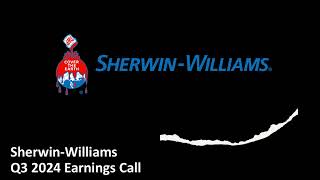 Sherwin Williams NYSE SHW  Q3 2024 Earnings Call [upl. by Jeramie]