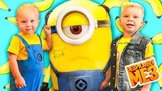 MEETING MINIONS IN REAL LIFE 🍌 Despicable Me 3 Character Breakfast Surprise Party [upl. by Duky]