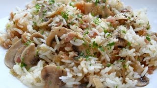 Arroz con champiñones y bacon [upl. by Eustashe]