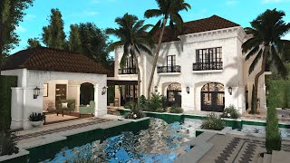 Building a Realistic Mediterranean Mansion in Bloxburg My Best Build Yet [upl. by Scurlock474]