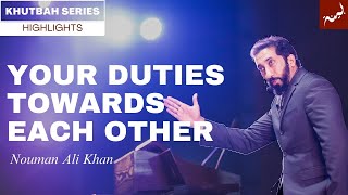 Conflicts Between Spouses  Khutbah Highlights  Nouman Ali Khan [upl. by Cissie]