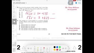 Question 50 ACT Test June 2024 G20 Mathematics Mr Hany Soliman 01113151016 [upl. by Primrose52]