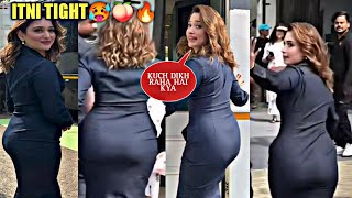 Tamannah Bhatia Spotted In Hot Tight Dress at Film City Video Viral [upl. by Harutak]