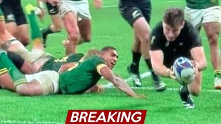 Rugby World Cup final controversy as viewers split on New Zealand try against South AfricaNew Zealan [upl. by Natehc975]