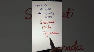 Trick to remember west flowing rivers of India shorts [upl. by Consuela]