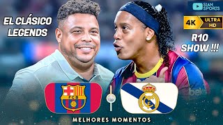 REENCONTRO DAS LENDAS DE REAL E BARÇA NO ÉL CLÁSSICO TEVE GOL E SHOW DE RONALDINHO GAÚCHO NA PARTIDA [upl. by Zeitler]