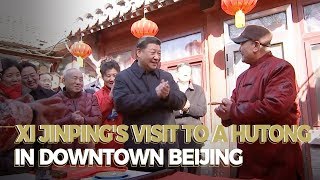 Xi Jinpings visit to a hutong in downtown Beijing [upl. by Urban]