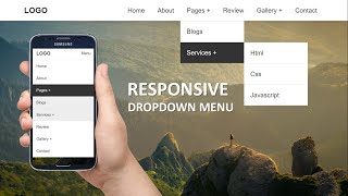 Simple Responsive Dropdown Navigation Menu Using Pure HTML And CSS Only [upl. by Polinski]