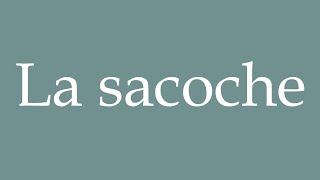 How to Pronounce La sacoche The bag Correctly in French [upl. by Narut]