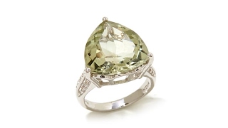 Colleen Lopez 794ctw Topaz Triangular Prasiolite Ring [upl. by Lletnahs]