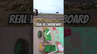 Real vs cardboard automobile trectr farmer jondear farming trecter modified stunt [upl. by Nozicka]