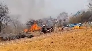 Video shows aftermath of deadly junta airstrikes in Myanmar’s Sagaing region  Radio Free Asia [upl. by Emmalyn]