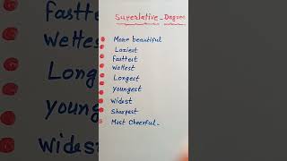 superlative degree english meaningenglish grammar gktricksstudy shorts [upl. by Oyek]