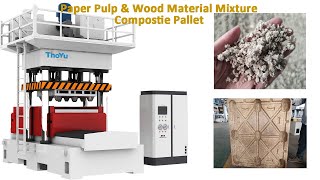 How to make composite pallets using waste paper pulp Presswood Pallet  Molded Pallet Press Machine [upl. by Harbard815]