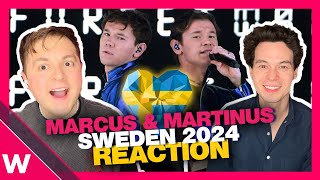 🇸🇪 Marcus amp Martinus  quotUnforgettablequot REACTION  Sweden Eurovision 2024 [upl. by Edlyn]