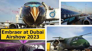 Embraer proudly showcases its iconic lineup fleet at the prestigious Dubai Airshow [upl. by Yssej45]