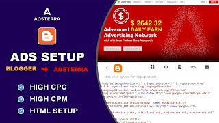 How to Setup Adsterra ADS on blogger Website  Direct Link  Blogger Post [upl. by Yxor564]