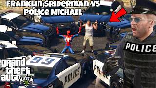 GTA 5 Franklin Spiderman and Michael Police Commissioner  Shinchan and Chop [upl. by Plante]