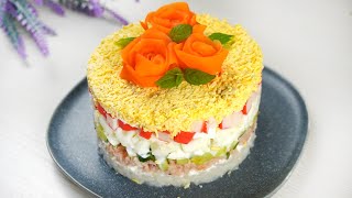 КРАСИВЫЙ САЛАТ на 8 МАРТА  Потрясающе вкусный Праздничный салат Который УДИВИТ ГОСТЕЙ [upl. by Hooker]