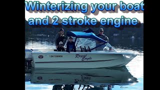 Winterize boat and 2 stroke outboard motor [upl. by Ainahs]