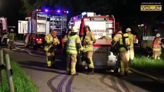 Großeinsatz der Feuerwehr Heustadl in Lauterach abgebrannt [upl. by Artened]