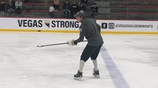 MarcAndre Fleury shows off puck juggling skills [upl. by Cohette]