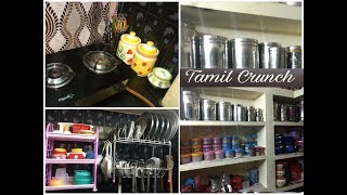 Kitchen Organization Ideas in Tamil  How to Organize Small Kitchen  Kitchen Tour [upl. by Anerom]