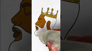 DIY glitter Beard King wear gold crown coloring ideas for kids kids king crown beard craft [upl. by Htnnek]