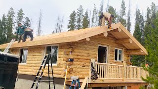 18x24 Amish Log Cabin Being Built in 312 Days [upl. by Brit635]