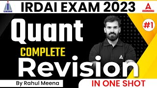 IRDAI EXAM 2023  Quant Complete Revision in One Shot Part1  by Rahul Meena [upl. by Yeliab]