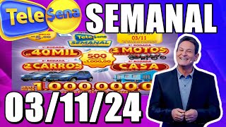 TELE SENA SEMANAL 031124 🍀 RESULTADO COMPLETO [upl. by Kinemod]