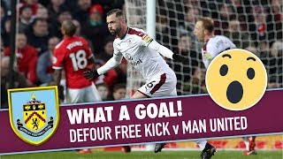 FREE KICK TO DIE FOR  Defours Spectacular Free Kick v Man United [upl. by Chiles]